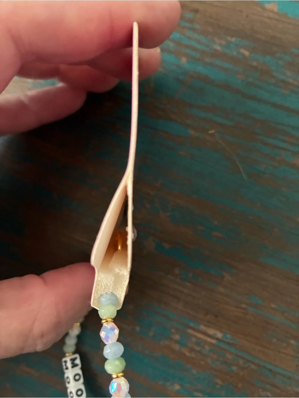 Little Words Project 'Moon & Back' aqua Beaded Bracelet